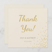 Minimal Gold Foil Dot Wedding Danke Karte (Vorne/Hinten)