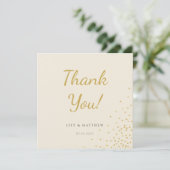 Minimal Gold Foil Dot Wedding Danke Karte (Stehend Vorderseite)
