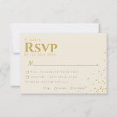 Minimal Gold Foil Dot Wedding RSVP Card (Vorderseite)
