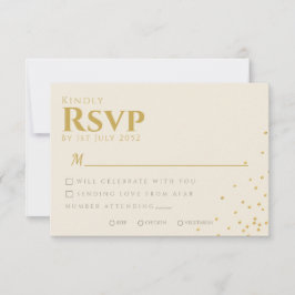 Minimal Gold Foil Dot Wedding RSVP Card