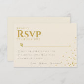 Minimal Gold Foil Dot Wedding RSVP Card (Vorne/Hinten)