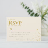 Minimal Gold Foil Dot Wedding RSVP Card Karte (Stehend Vorderseite)