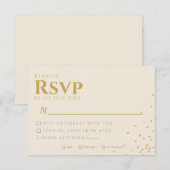 Minimal Gold Foil Dot Wedding RSVP Card Karte (Vorne/Hinten)