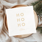 Minimal Gold Foil “HO HO HO” Christmas Servietten Mit Folie