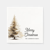 Minimal Gold Foil “Merry Christmas”  Serviette (Vorderseite)