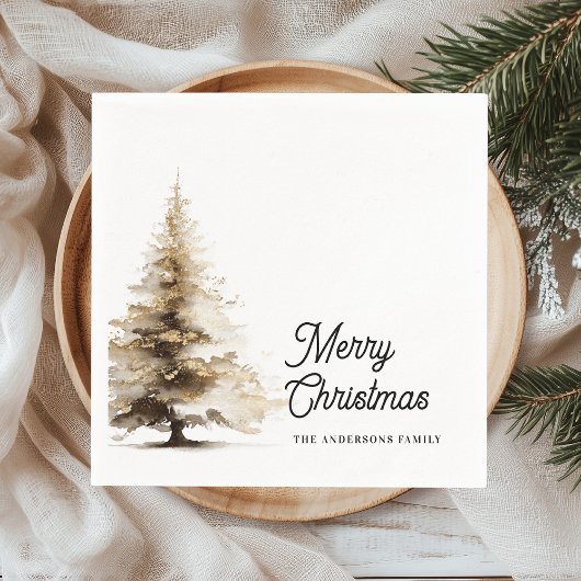Minimal Gold Foil “Merry Christmas”  Serviette