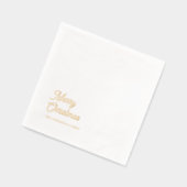 Minimal Gold Foil “Merry Christmas”  Servietten Mit Folie (Links)
