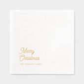 Minimal Gold Foil “Merry Christmas”  Servietten Mit Folie (Vorderseite)