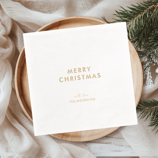 Minimal Gold Foil Merry Christmas Servietten Mit Folie