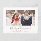 Minimal Gold Frohe Weihnachten Save the Date Foto (Vorderseite)