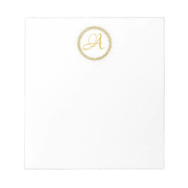 *~* Minimal Gold Glitzer Monogram Initial Girly No Notizblock