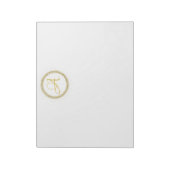 *~* Minimal Gold Glitzer Monogram Initial Girly Notizblock (Rotiert)