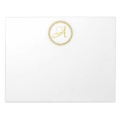 *~* Minimal Gold Glitzer Monogram Initial Girly Notizblock (Vorderseite)
