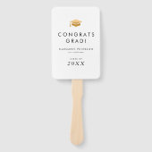 Minimal Gold Grad Cap Glückwunschs Foto Abschluss Fächer (Vorderseite)