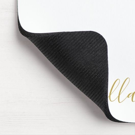 Minimal Gold Heart Script Signature Name  Mousepad (Ecke)