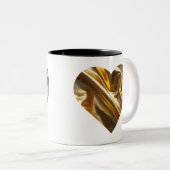 Minimal Gold Heart Shirt - Romantisch und klassisc Zweifarbige Tasse (VorderseiteRechts)