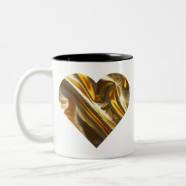 Minimal Gold Heart Shirt - Romantisch und klassisc Zweifarbige Tasse