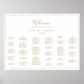 Minimal Gold Horizontales Alphabetisches Sitzdiagr Poster (Vorne)
