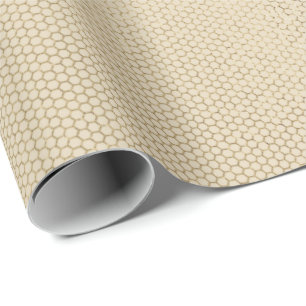 Minimal Gold Ivory Creamy Mesh Honeybee Delicate Geschenkpapier