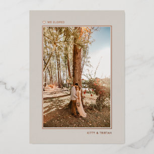 Minimal Gold Just Married Elopement Ankündigung