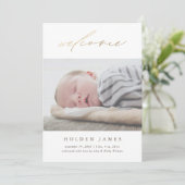 Minimal Gold Kalligraphie Scripting Willkommensgeb Ankündigung (Stehend Vorderseite)