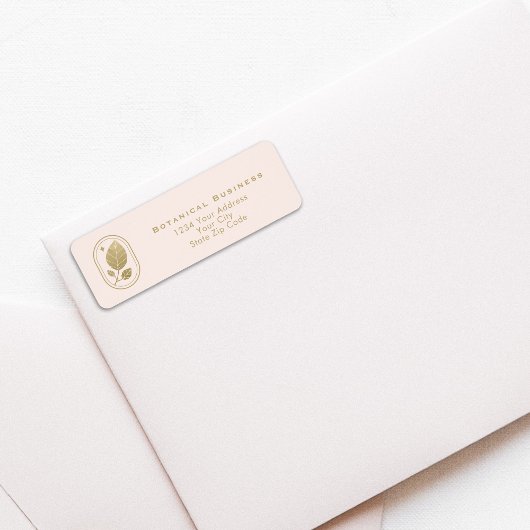 Minimal Gold Leaf Botanische Soft Pink-Adresse