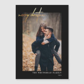 Minimal Gold Merry Christmas Black Magnetic Card Magnetkarte (Vorderseite)