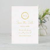 Minimal Gold Modern Glam Save the Date Foto Foil Folieneinladung (Stehend vorne)