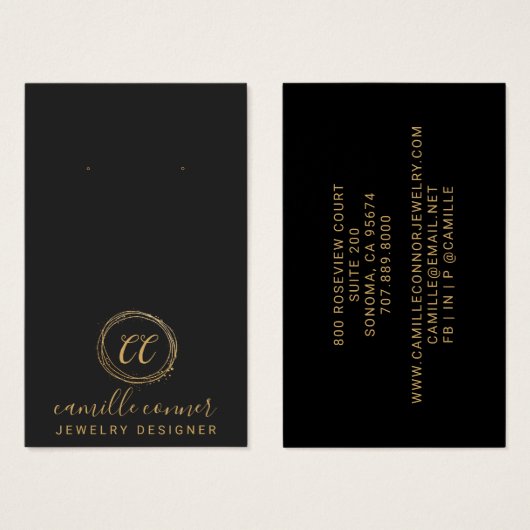 Minimal Gold Monogram Schmuck Designer Earring (Vorne & Hinten)