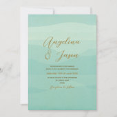 Minimal Gold Sage Green Wedding Einladung (Vorderseite)
