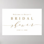 Minimal Gold Script Brautparty Willkommenszeichen Poster (Vorne)