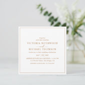 Minimal Gold Script Square Wedding Einladung (Stehend Vorderseite)