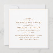 Minimal Gold Script Square Wedding Einladung (Vorderseite)