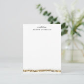 Minimal Gold Sequin Flat Note Personal Stationery Einladung (Stehend Vorderseite)