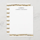 Minimal Gold Sequin Flat Note Personal Stationery Einladung (Vorne/Hinten)