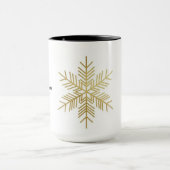 “Minimal Gold Snowflake Christmas Mug | Eleg 15 oz Tasse (Zentrum)