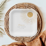 Minimal Gold Sunshine Baby Shower Paper Teller<br><div class="desc">Das vorgestellte Element ist ein "Sonnenschein Baby Shower Paper Plate". Diese quadratische Platte zeigt ein modernes und stilvolles Sonnendesign,  das sich perfekt für eine sonnengefleckte Babydusche eignet.</div>