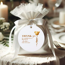 Minimal Gold Teddy Balloon Thank You 