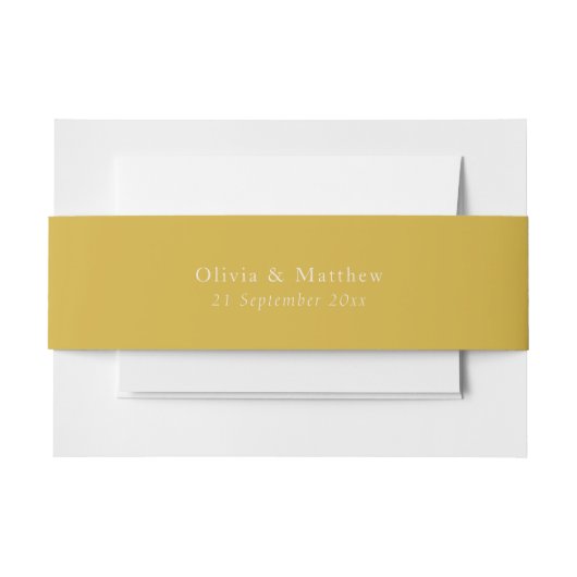 Minimal Gold Text Classic Wedding Envelope Einladungsbanderole (Vorderseite Beispiel)