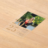 Minimal Gold Typografy Foto Abschluss Acryleinladungen (Ablage )