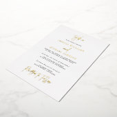 Minimal Gold Typografy Wedding Folieneinladung (Gedreht)