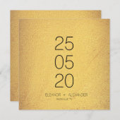 Minimal Gold und Black Simple No Foto Save The Date (Vorne/Hinten)