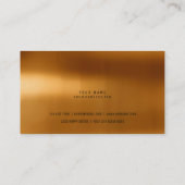 Minimal Gold Warm Metallic Steel VIP Visitenkarte (Rückseite)