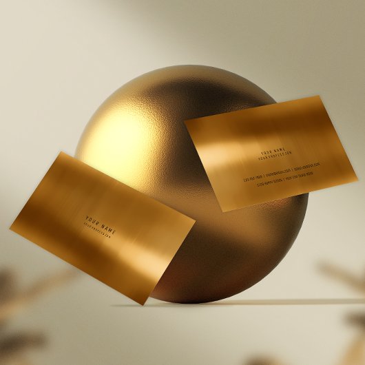 Minimal Gold Warm Metallic Steel VIP Visitenkarte