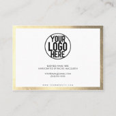 Minimal Gold White Black Script Kunde Vielen Dank Visitenkarte (Rückseite)