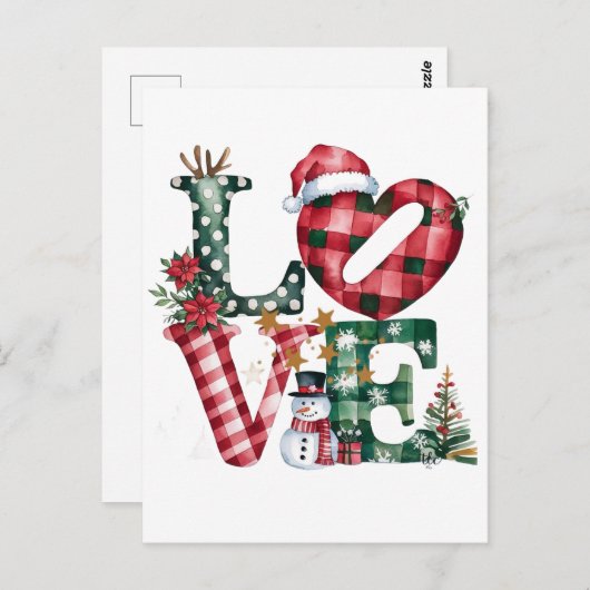 Minimal Golden Christmas Tree Card | Elegant Holid Postkarte (Vorne/Hinten)