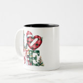 Minimal Golden Christmas Tree Card | Elegant Holid Zweifarbige Tasse (Vorderseite Links)