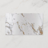 Minimal Golden Strokes Silver Metallic Marmor Grau Visitenkarte (Rückseite)