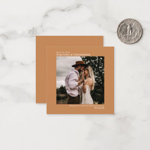 Minimal Golden Tan Hochzeit Speichern Sie das Datu Mitteilungskarte