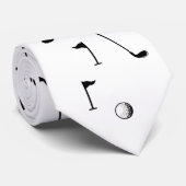 Minimal Golf Pattern Ball Flag Klettergarten Krawatte (Gerollt)